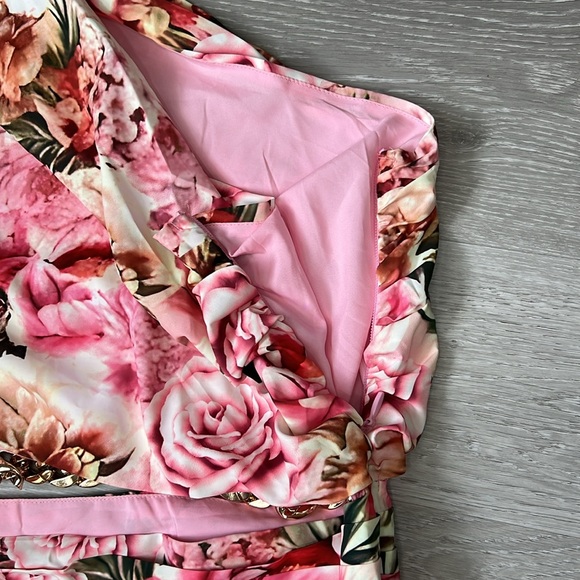 Satiny Floral "Two-Piece" Maxi Dress | EUC Size L - Picture 6 of 12